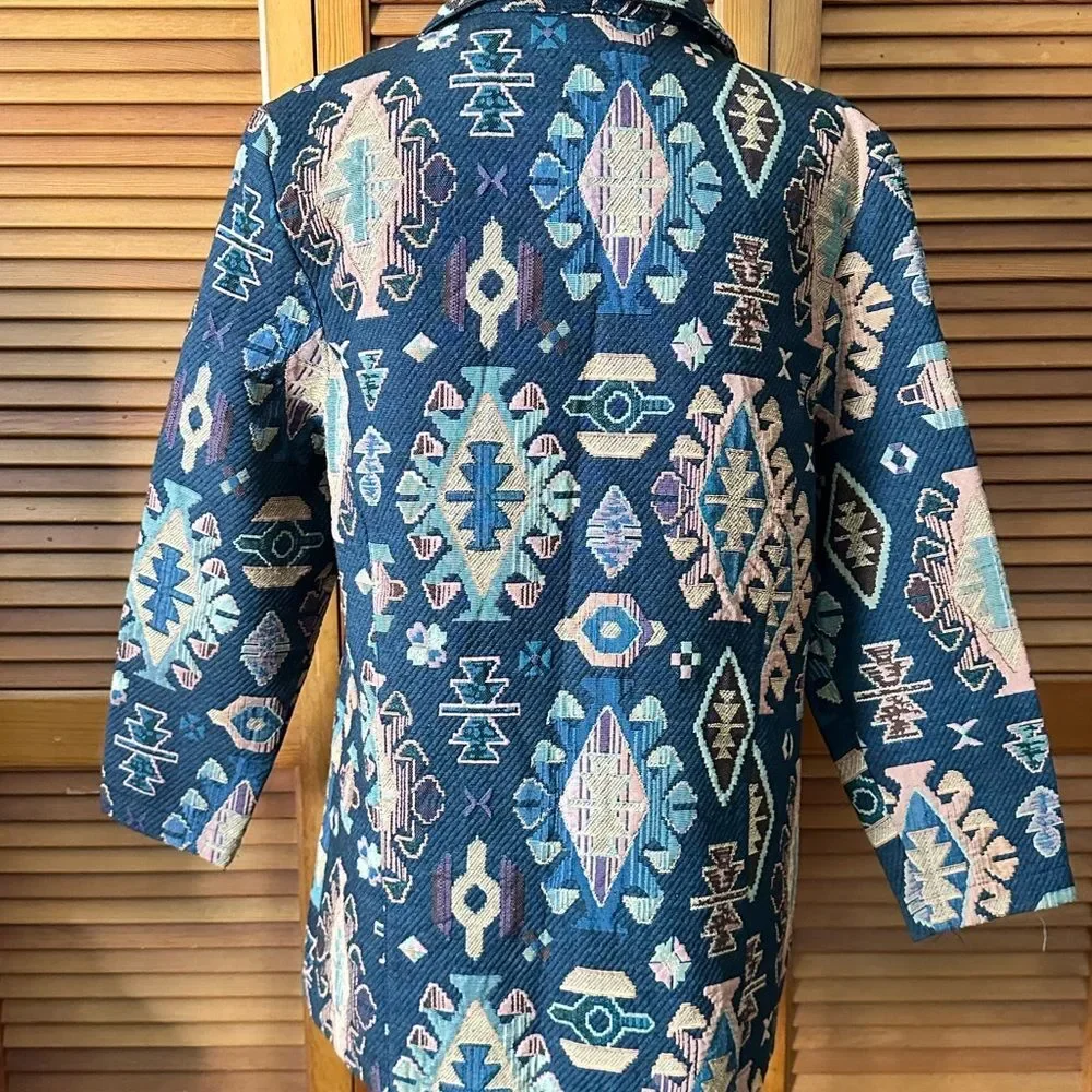 Vintage 90s Sunbelt Aztec Tapestry Men’s Blazer Jacket